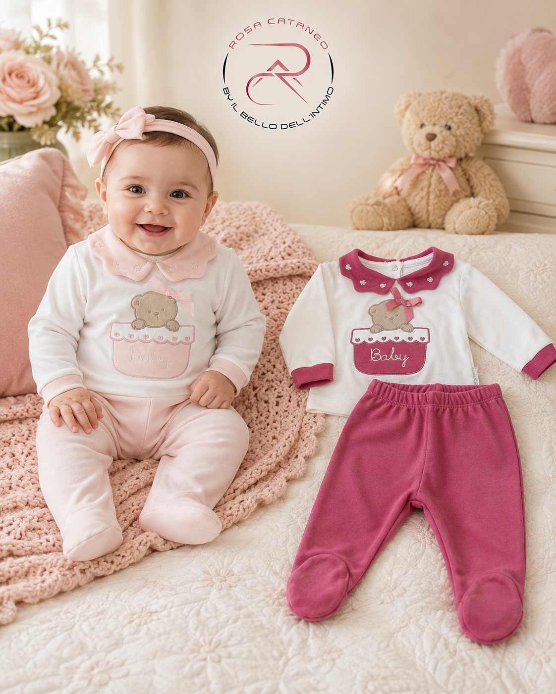 Clinico Neonata in Caldo Cotone Les Jolies – Orsetto Ricamato