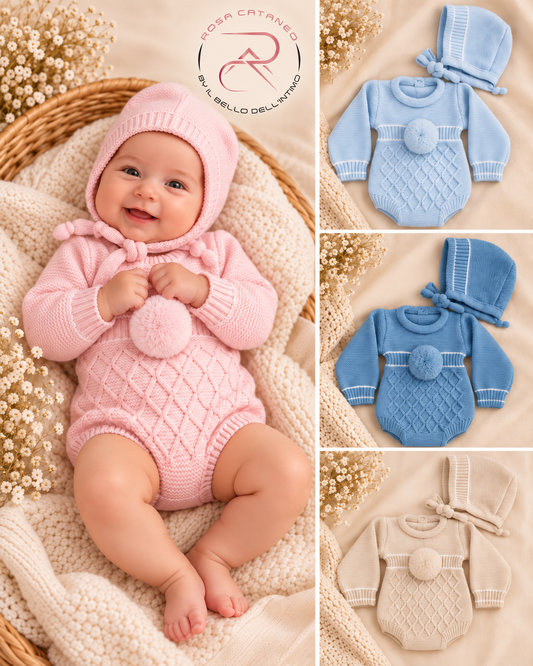 Pagliaccetto Neonato con Cuffietta My Baby Chic – Art. 2458