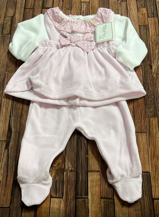 Clinico Spezzato Neonata in Ciniglia Les Jolies LJ-234 – Rosa e Verde