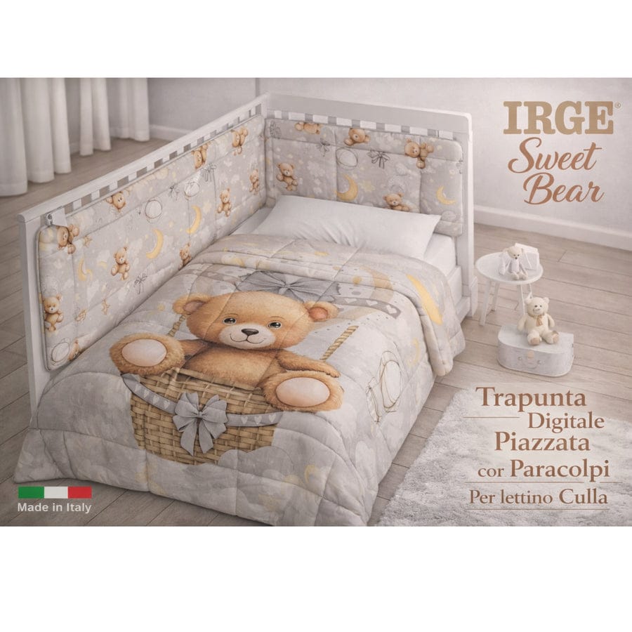 Trapunta Culla Lettino con Paracolpi Sweet Bear IRGE – Set Coordinato Neonato
