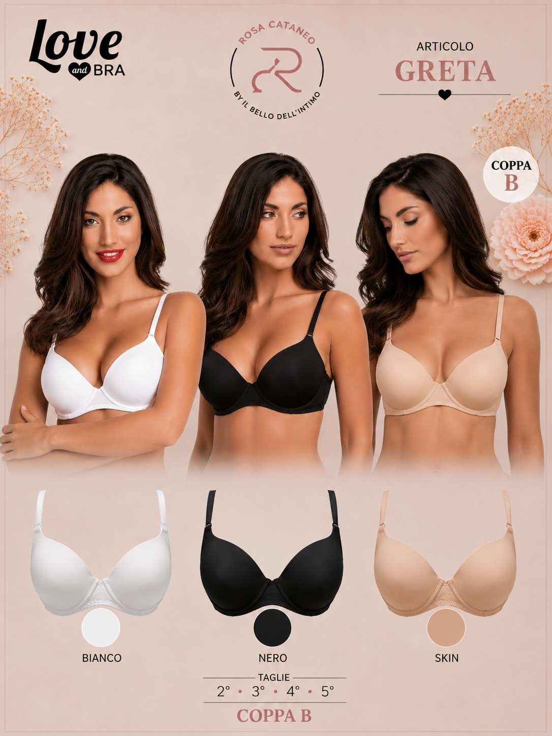 GRETA | Reggiseno Balconcino Imbottito in Microfibra Love and Bra