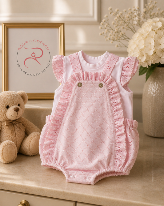 Pagliaccetto Neonata Rosa in Cotone – Art. 11446