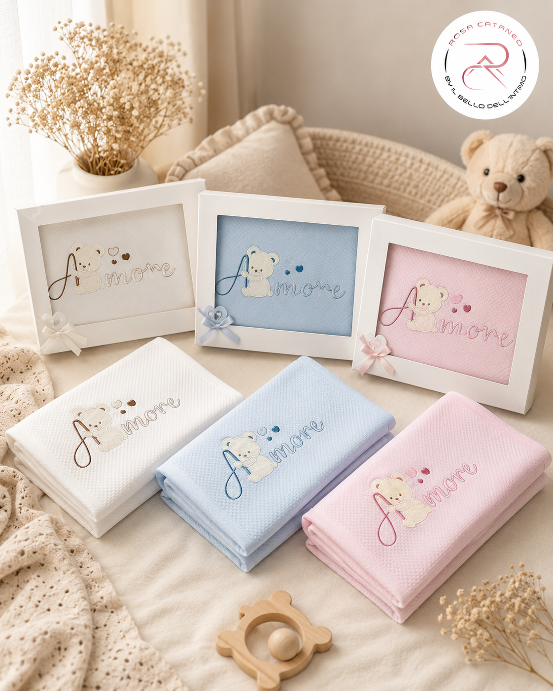 COPERTINA DI COTONE DELLA MELANIE MOD. AMORE MIS. 70X90CM A 10€