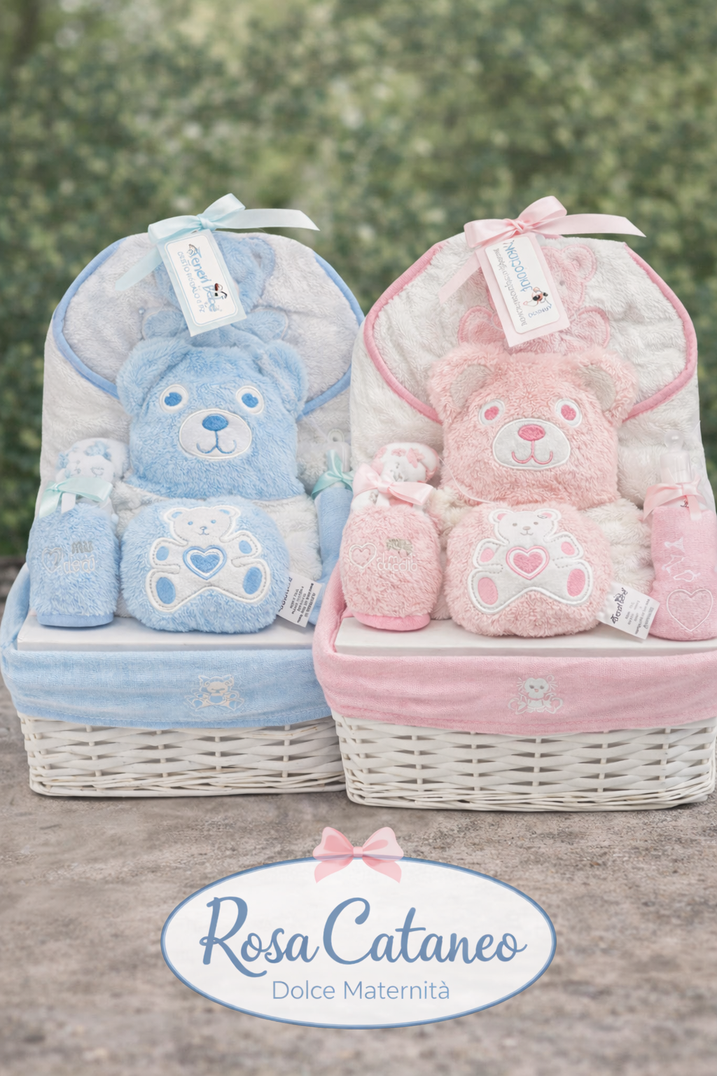 🍼 Cesto Neonato 8 Pezzi – Rosa Cataneo