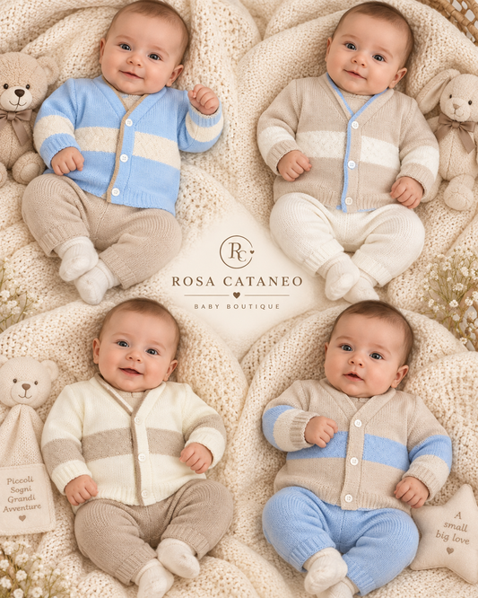 Giacchina Neonato Nazareno Gabrielli NG743/1 in Misto Lana 50% Lana 50% Acrilico