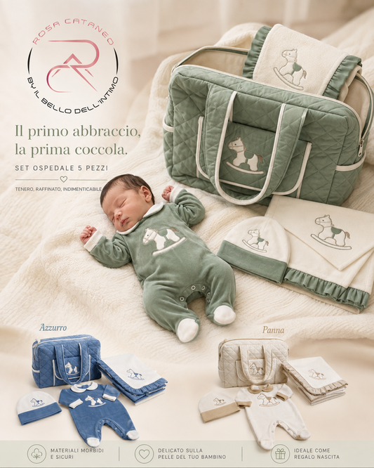 Set Uscita Clinica Neonato 5 Pezzi Cavalluccio – Tenerotti
