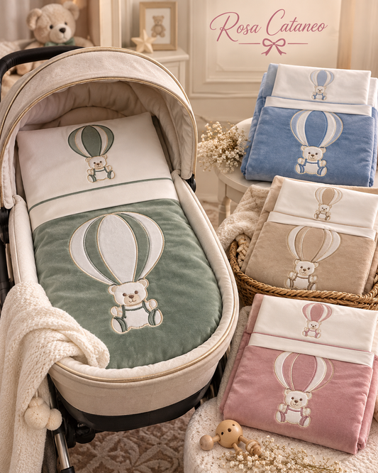 Kit Carrozzina Tenerotti con Copertina in Ciniglia e Lenzuola – Art. 35 518