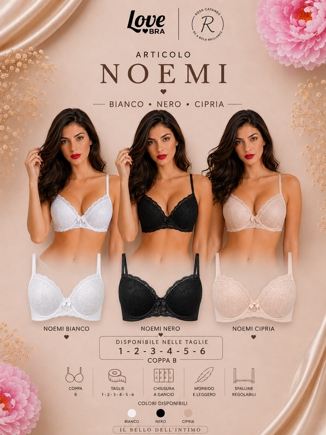 NOEMI | Reggiseno Balconcino in Pizzo Basic Lace Love and Bra