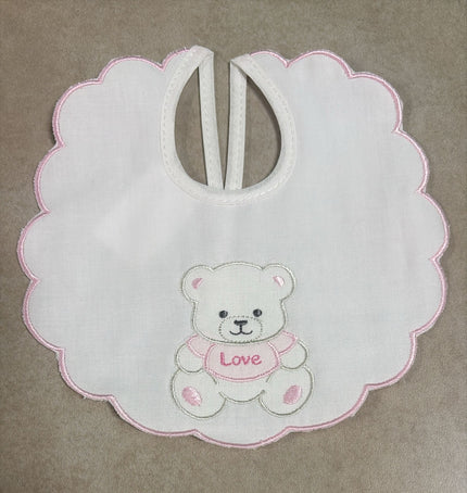 Bavette Neonato Ricamate Ornella – Collezione Orsetti