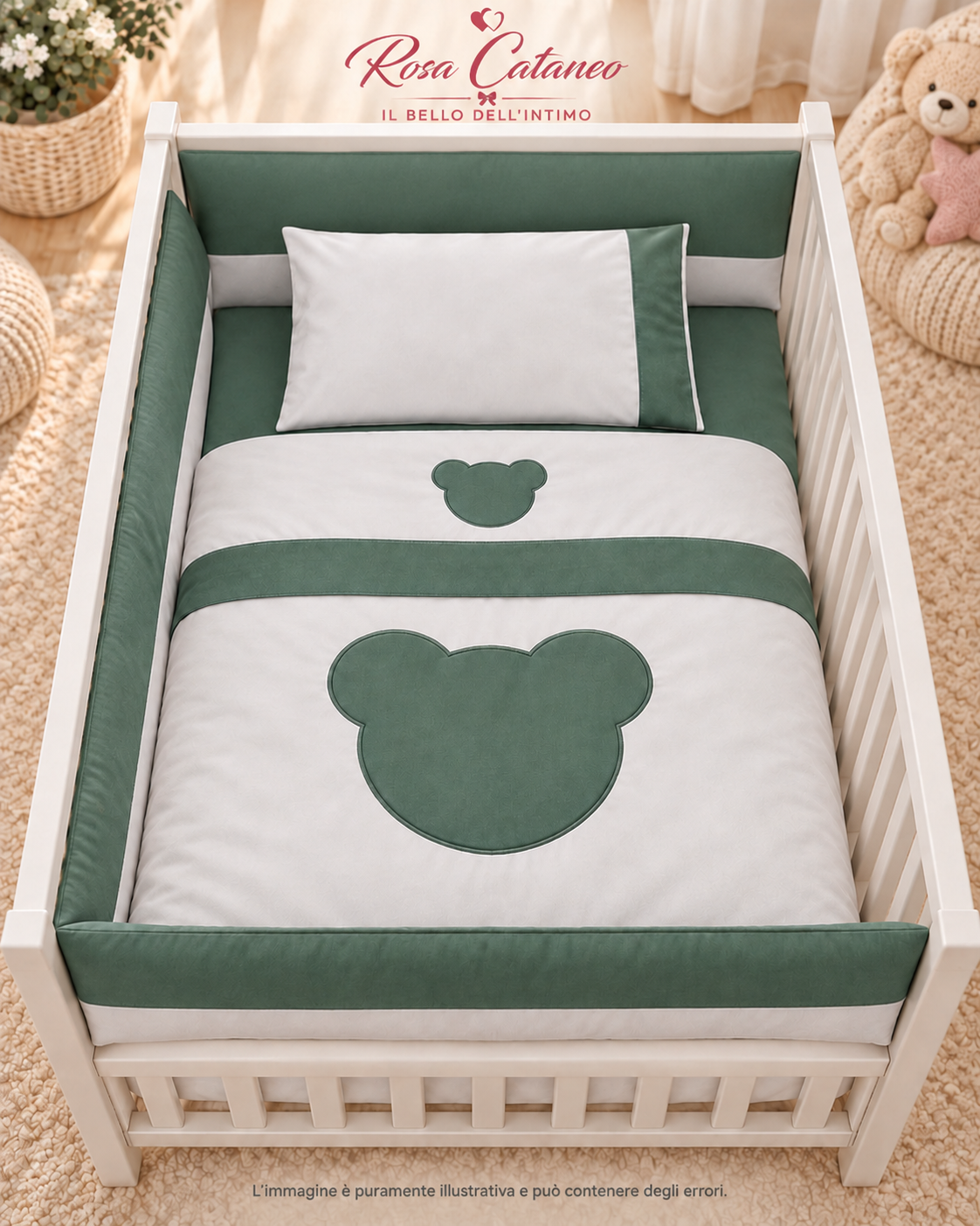 Set Culla 6 Pezzi con Piumone, Copripiumone e Paracolpi – 4 Stagioni