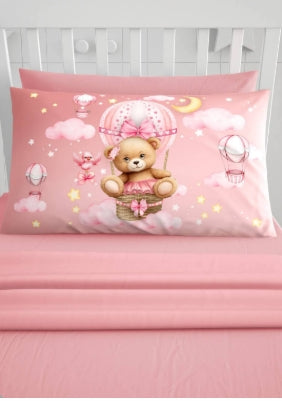 Completo Lenzuola Culla IRGE Sweet Bear 100% Cotone Made in Italy