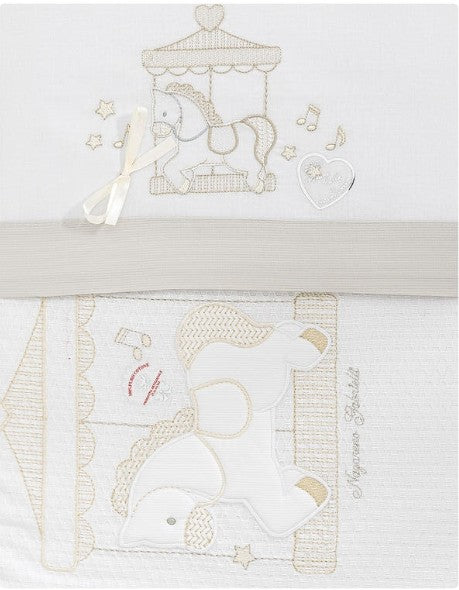 Completo Culla Nazareno Gabrielli NG-559 Carosello 4 Pezzi 100% Cotone