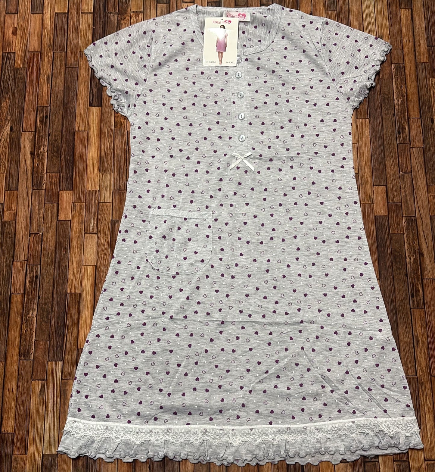 ✨ Camicia da Notte Cuoricini – Comfort Quotidiano