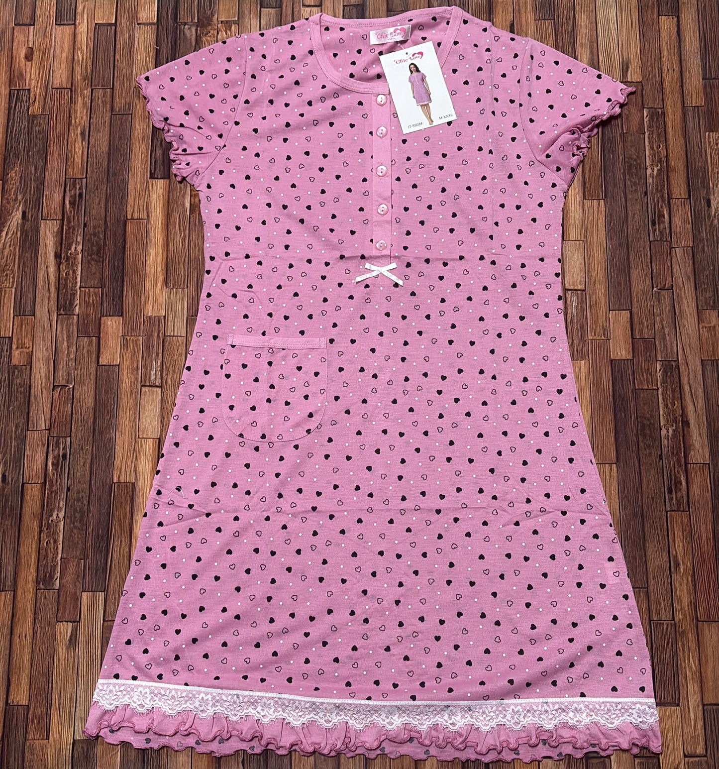 ✨ Camicia da Notte Cuoricini – Comfort Quotidiano