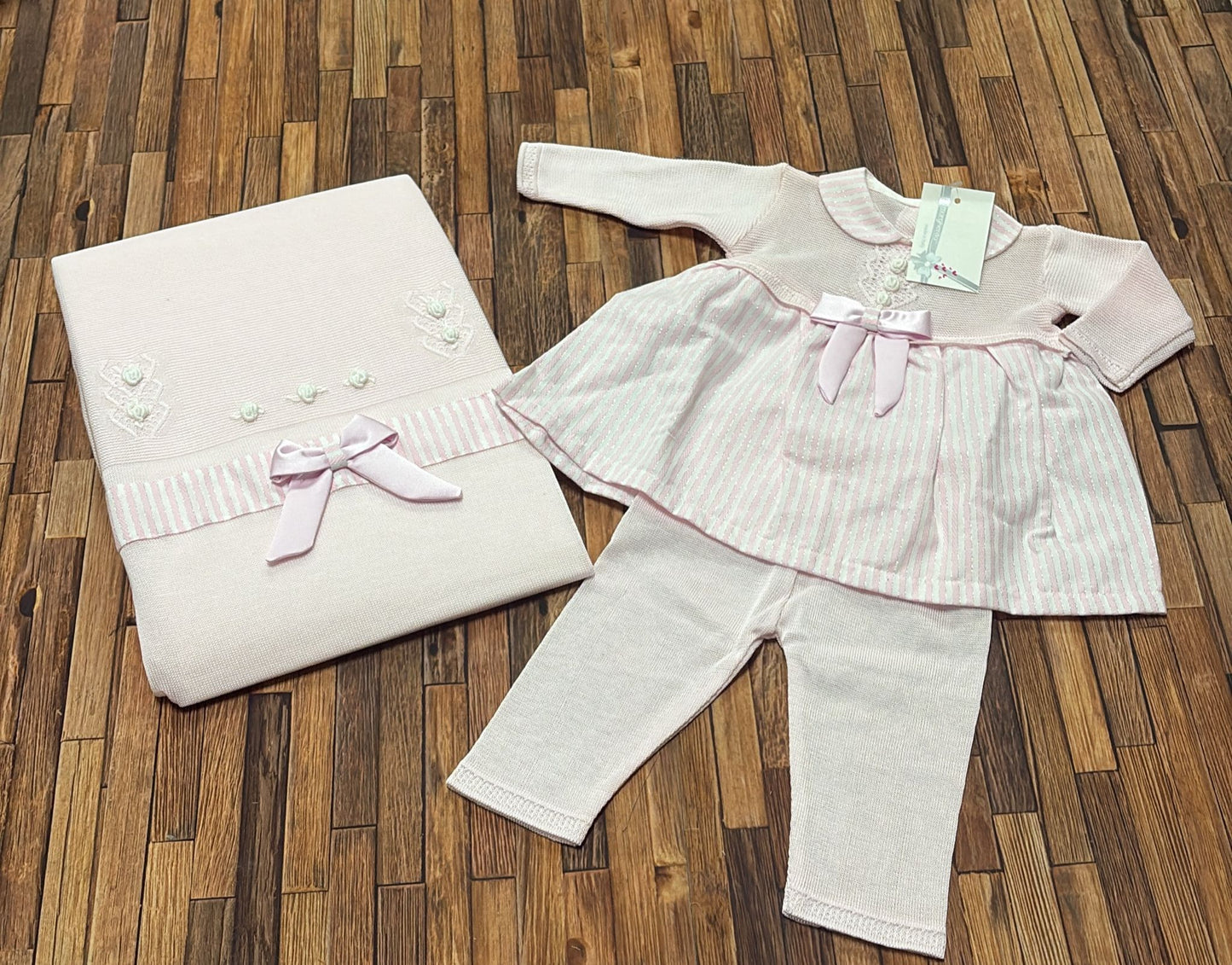Uscita Clinica Neonata La Margherita Made in Italy – Vestina con Legging + Copertina Coordinata