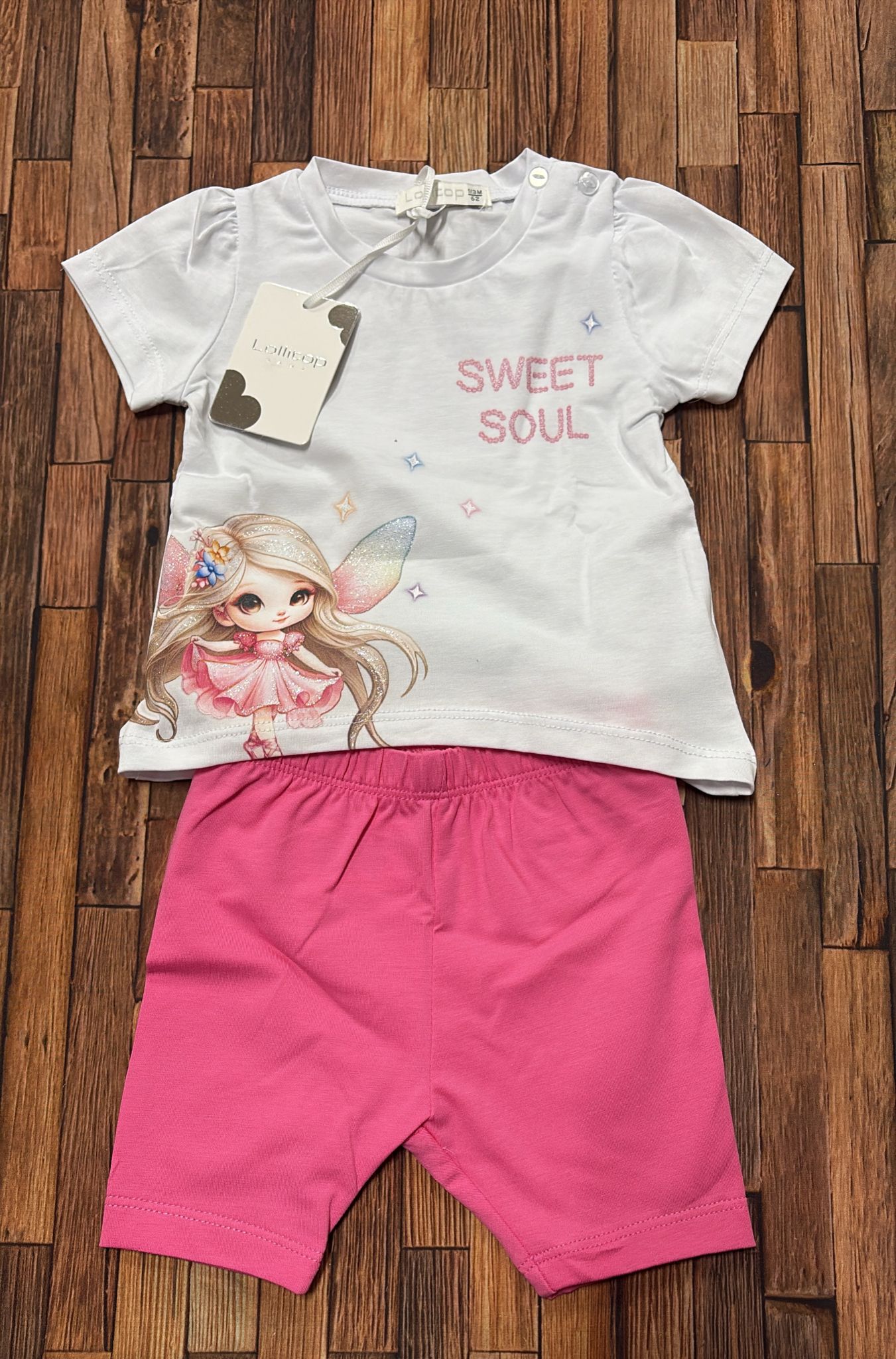 Completo Neonata in Cotone “Sweet Soul” Rosa – ART. B-E534