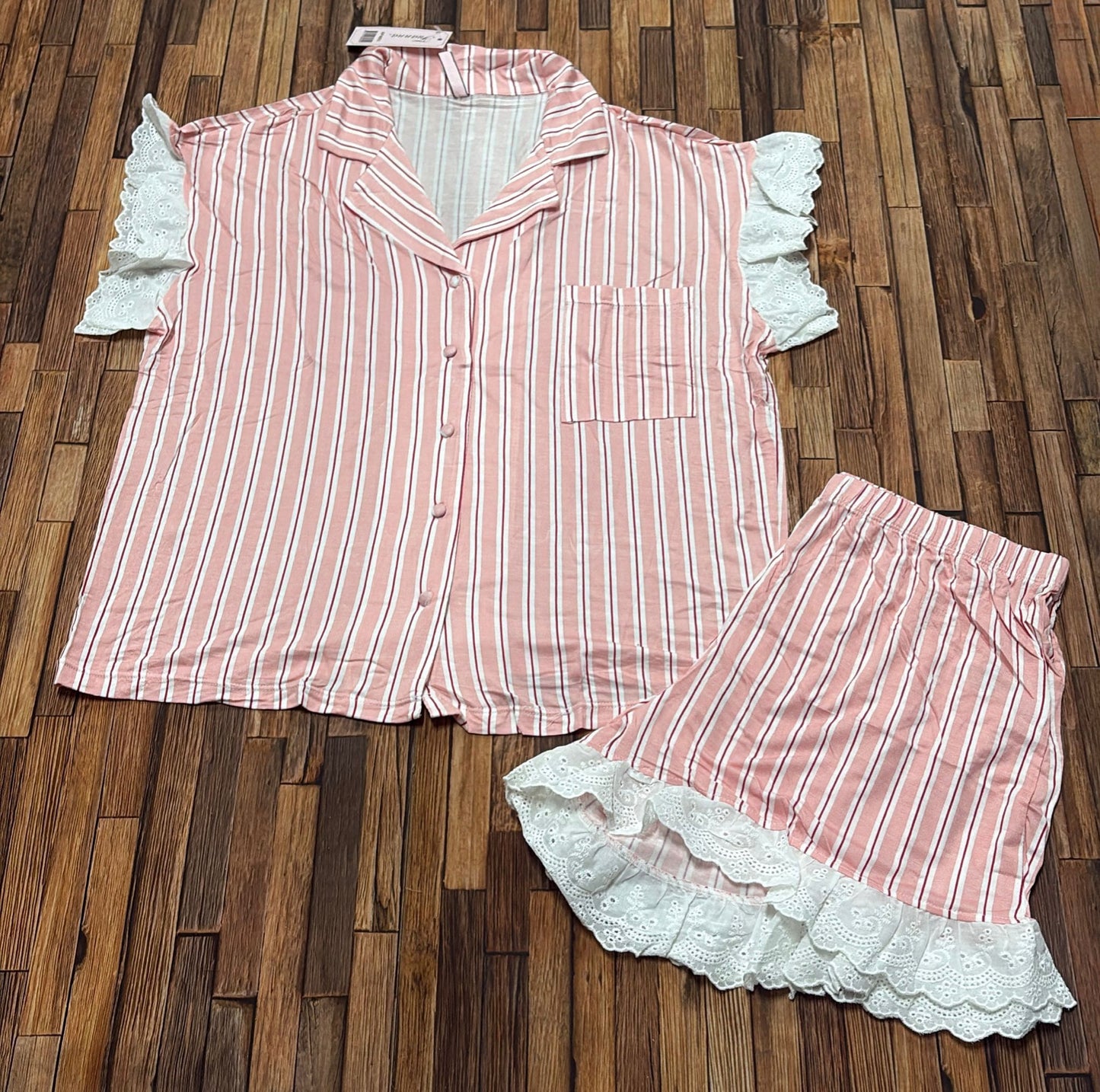Pigiama Donna Modal Corto Aperto Avanti con Pizzo – AP4093