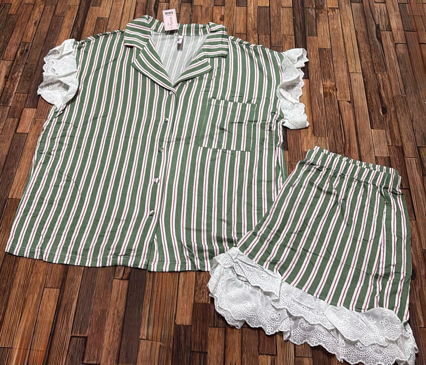 Pigiama Donna Modal Corto Aperto Avanti con Pizzo – AP4093