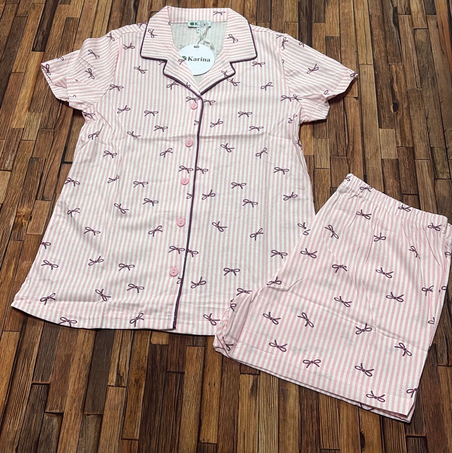 Pigiama Donna Aperto Avanti in Cotone con Pantaloncino – ART. 5660