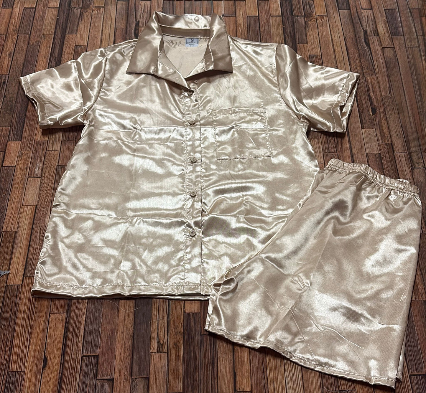 Pigiama Donna in Raso Mezza Manica con Pantaloncino – ART. GISEL