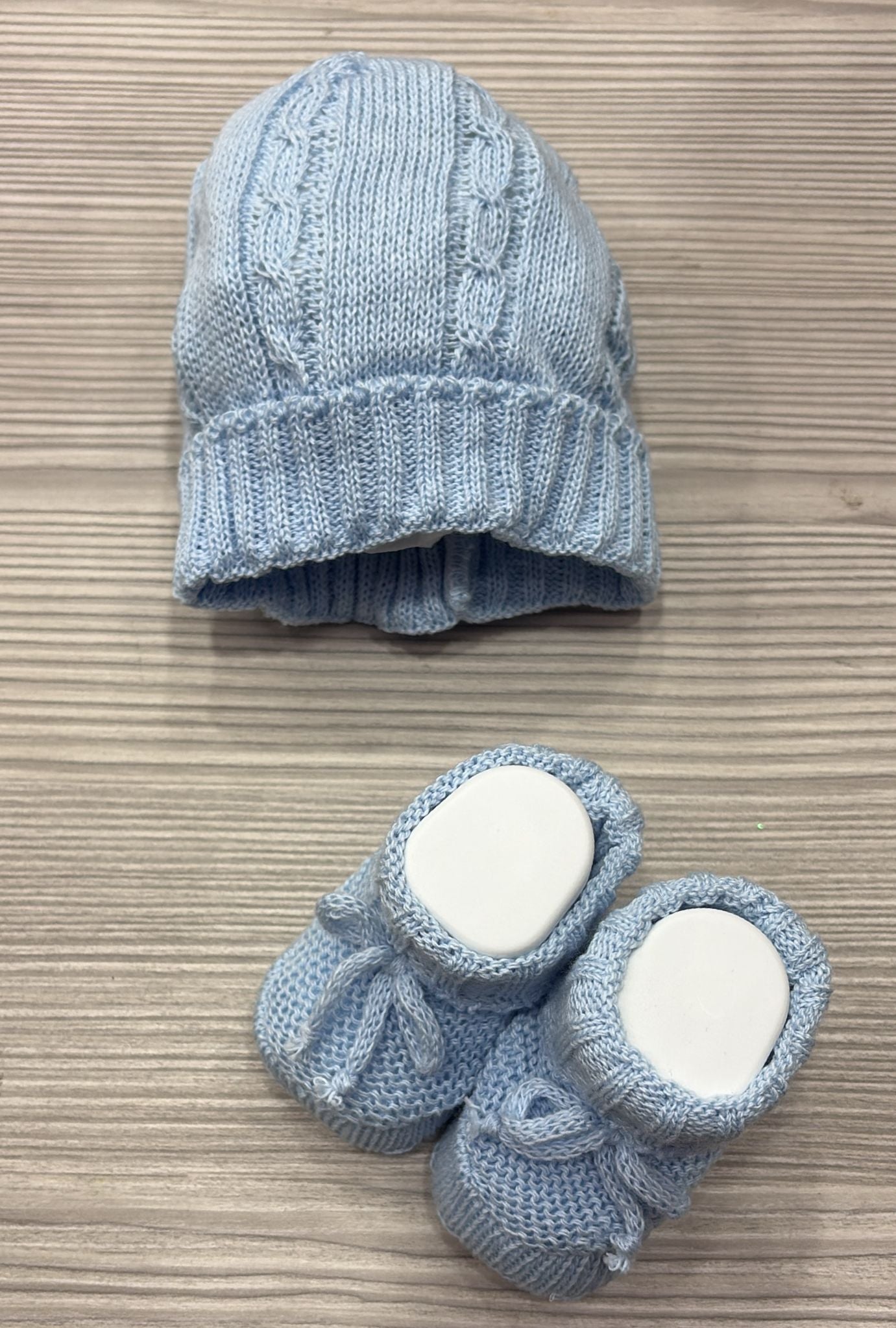 Set Cappello + Scarpine Prima Nascita 💙