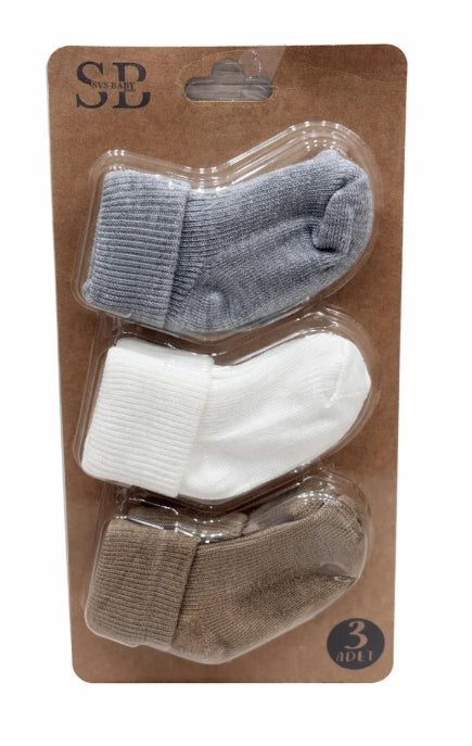 Set 3 Paia Calzini Neonato in Cotone 👶🧦