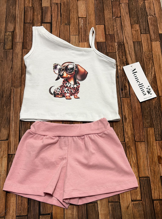 CAGNOLINO FASHION | Completino Neonata 2 Pezzi in Cotone