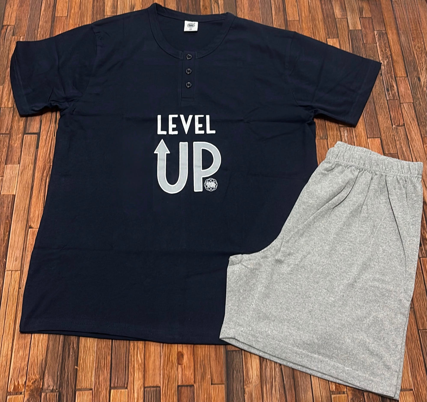 Pigiama Uomo 100% Cotone Level Up – Estivo Manica Corta e Pantaloncino