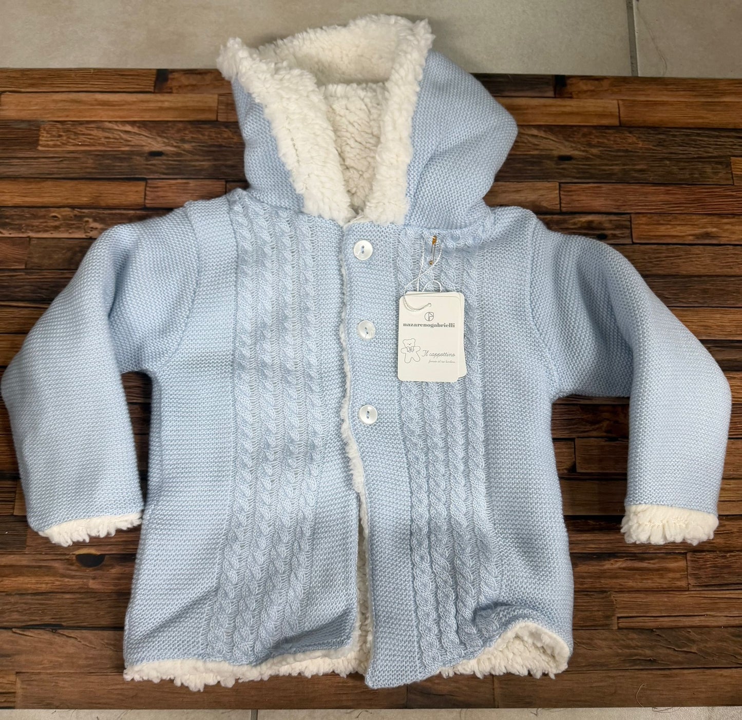 Cappottino Neonato Nazareno Gabrielli con Cappuccio e Interno Morbido – Art. NG-2030