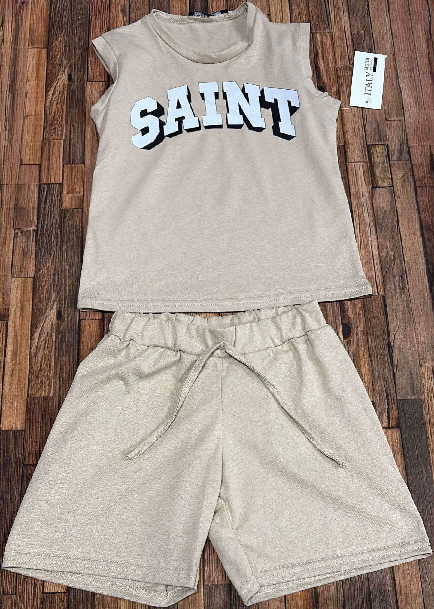 Completo Bimbo SAINT in Cotone Made in Italy | Beige e Blu