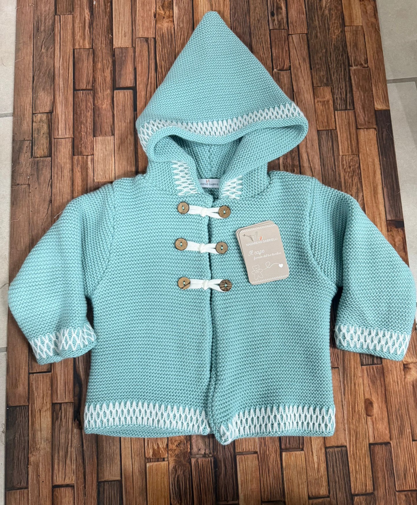 Cappottino Neonato in Lana con Cappuccio Nazareno Gabrielli NG-2033