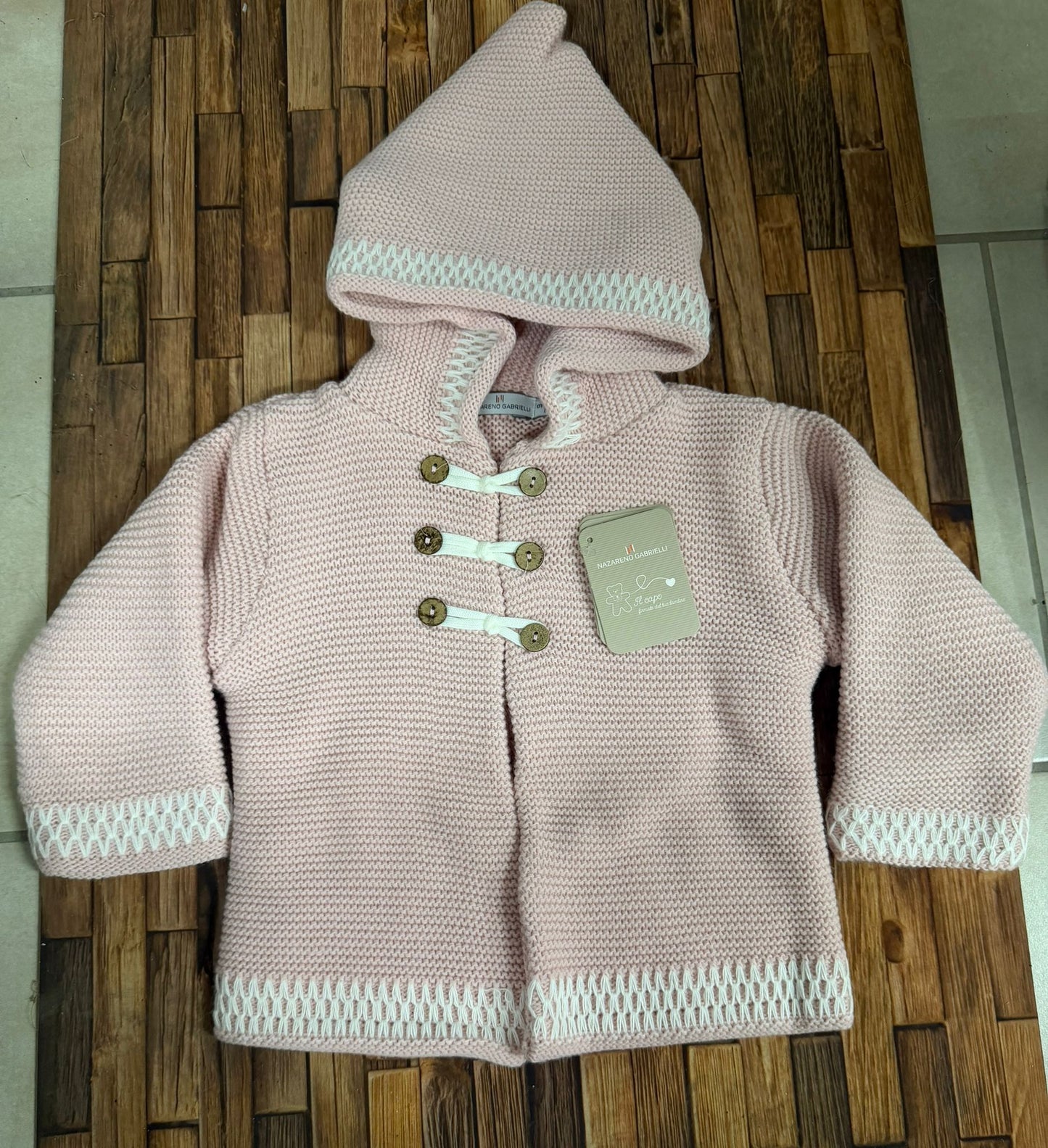 Cappottino Neonato in Lana con Cappuccio Nazareno Gabrielli NG-2033