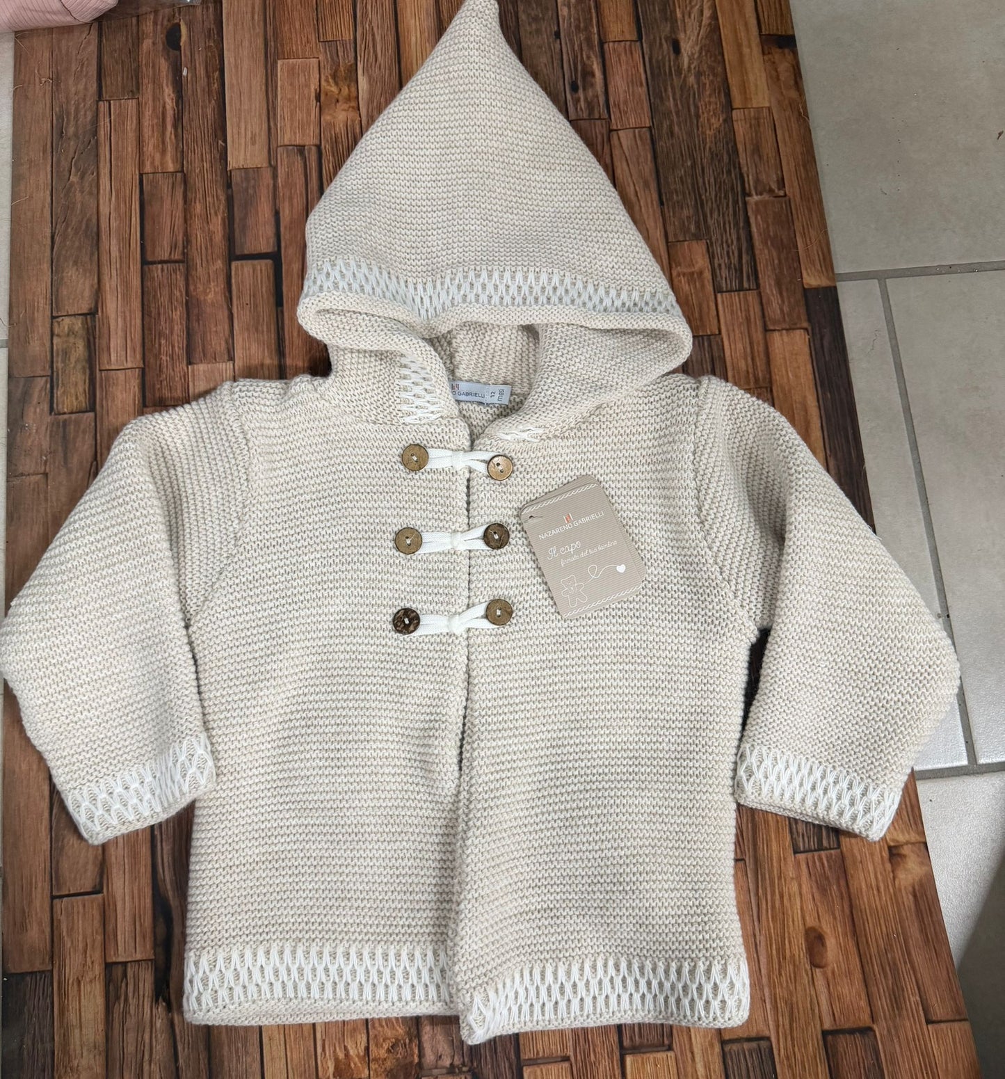 Cappottino Neonato in Lana con Cappuccio Nazareno Gabrielli NG-2033