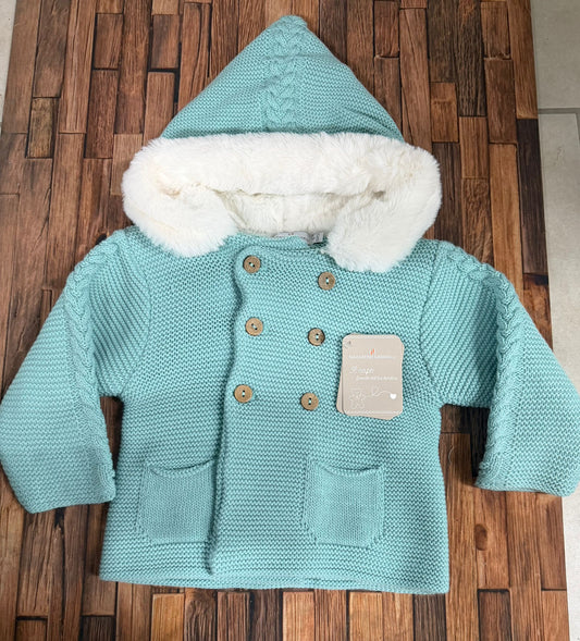 Cappottino Neonato in Lana con Cappuccio e Pelliccia Nazareno Gabrielli NG-2032