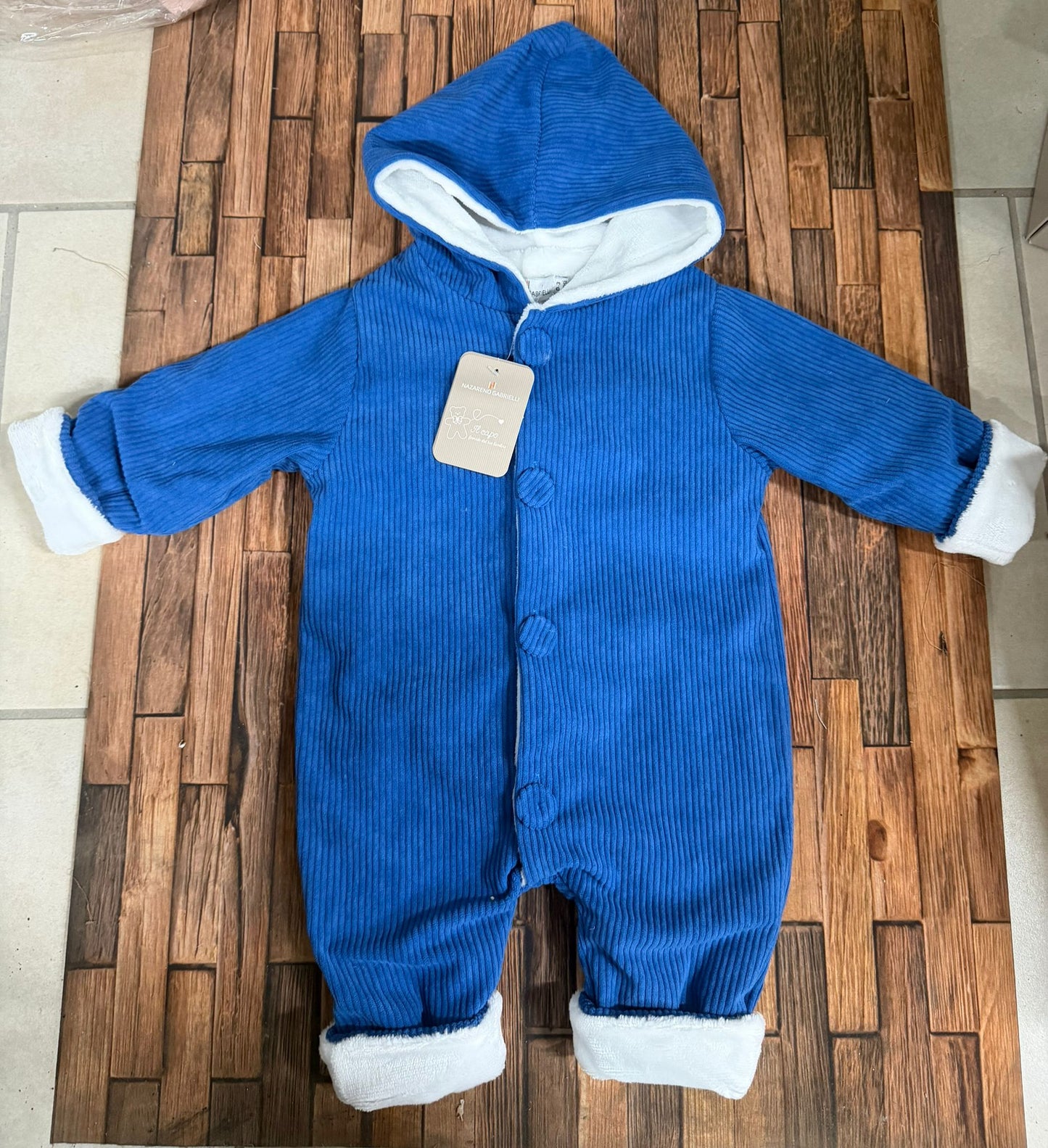 Tutone Neonato in Costina con Cappuccio Nazareno Gabrielli NG-2019