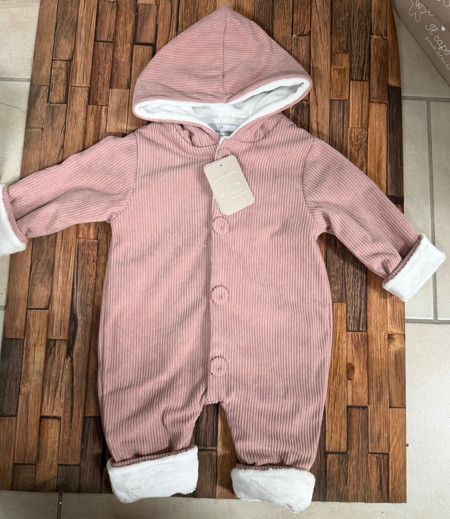 Tutone Neonato in Costina con Cappuccio Nazareno Gabrielli NG-2019
