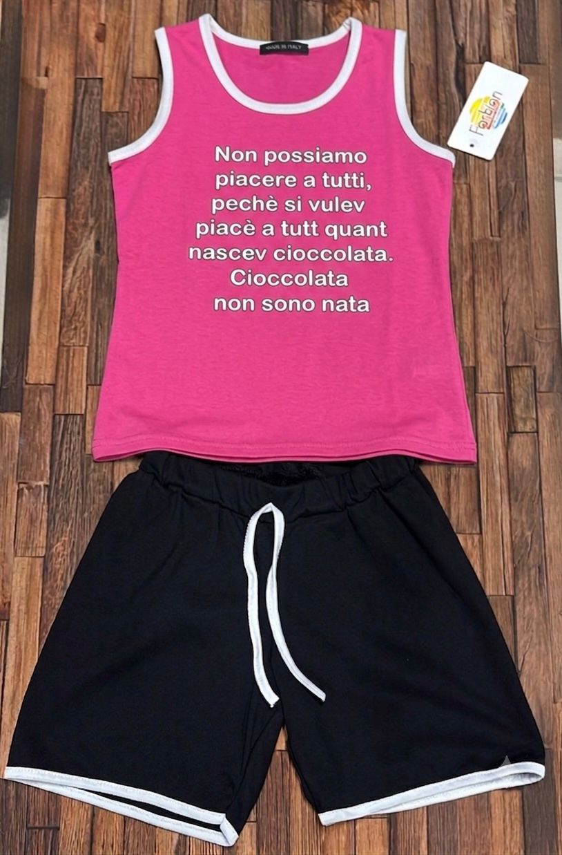 Completo Bimba “Cioccolata” Canotta e Pantaloncino | Made in Italy