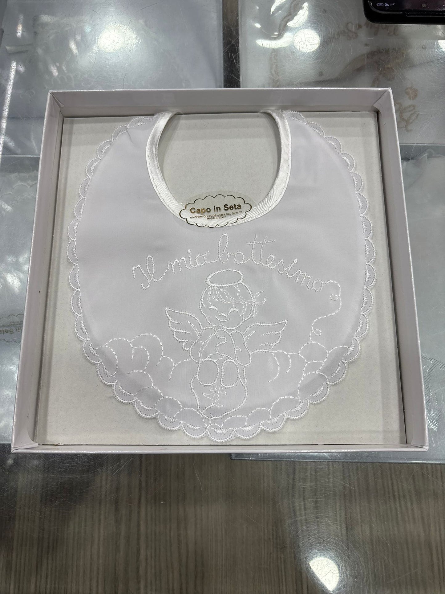 Bavetta Battesimo in Seta Ricamata per Neonato | 4 Varianti Eleganti | Rosa Cataneo