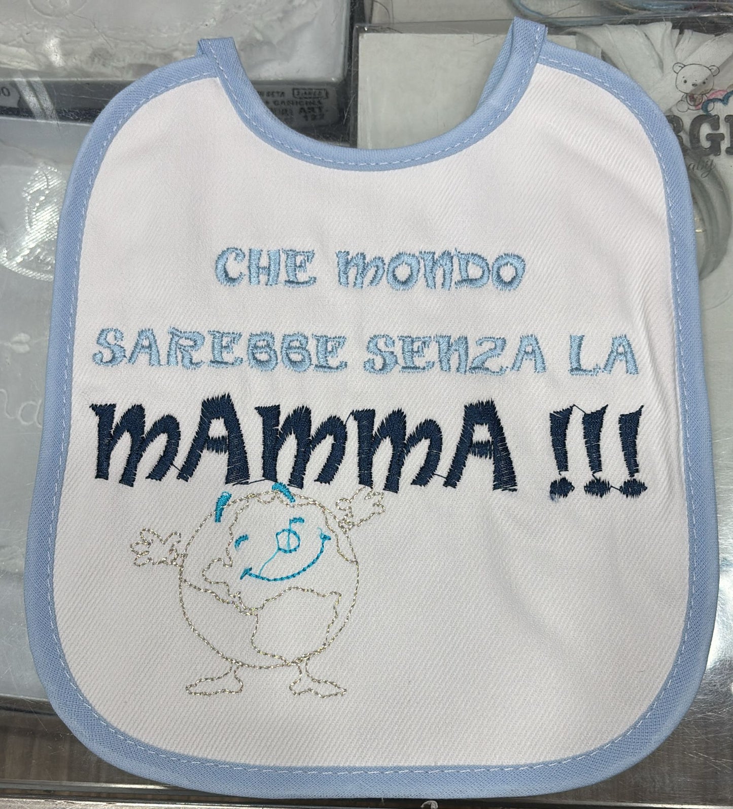 Bavetto Neonato Simpatico con Frasi Divertenti Ricamate | Bavaglino Baby