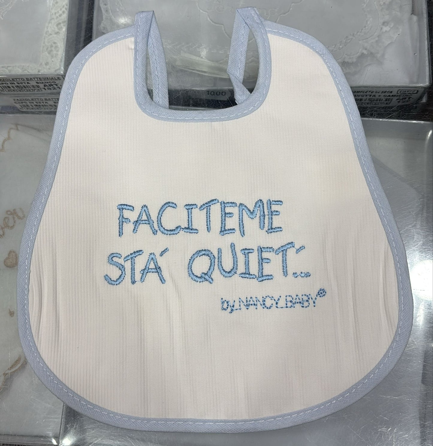 Bavetto Neonato Simpatico con Frasi Divertenti Ricamate | Bavaglino Baby