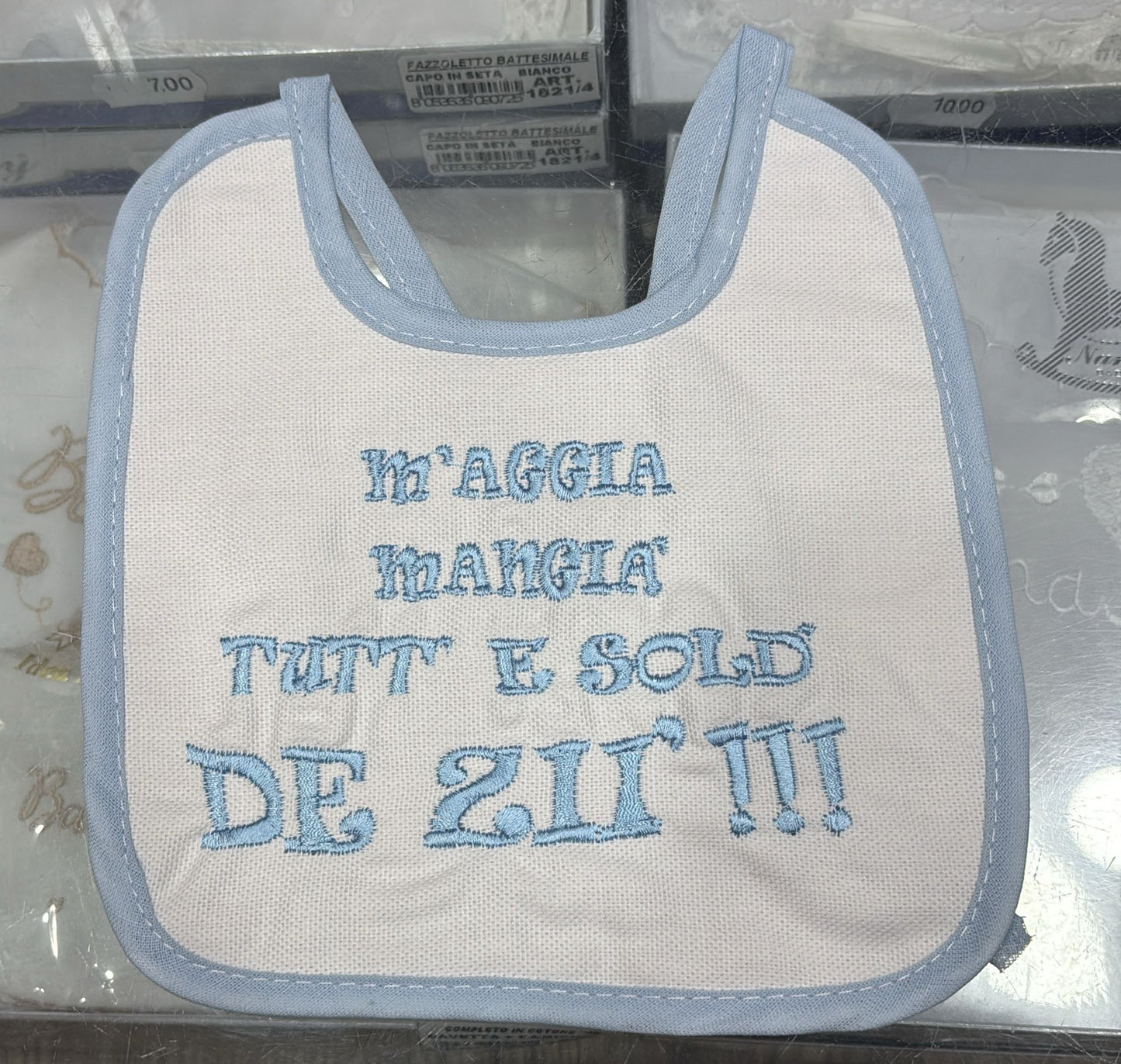 Bavetto Neonato Simpatico con Frasi Divertenti Ricamate | Bavaglino Baby