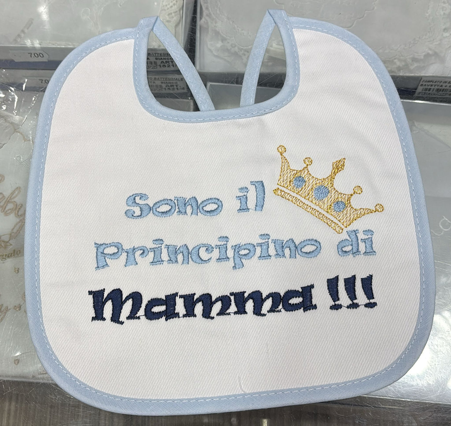 Bavetto Neonato Simpatico con Frasi Divertenti Ricamate | Bavaglino Baby