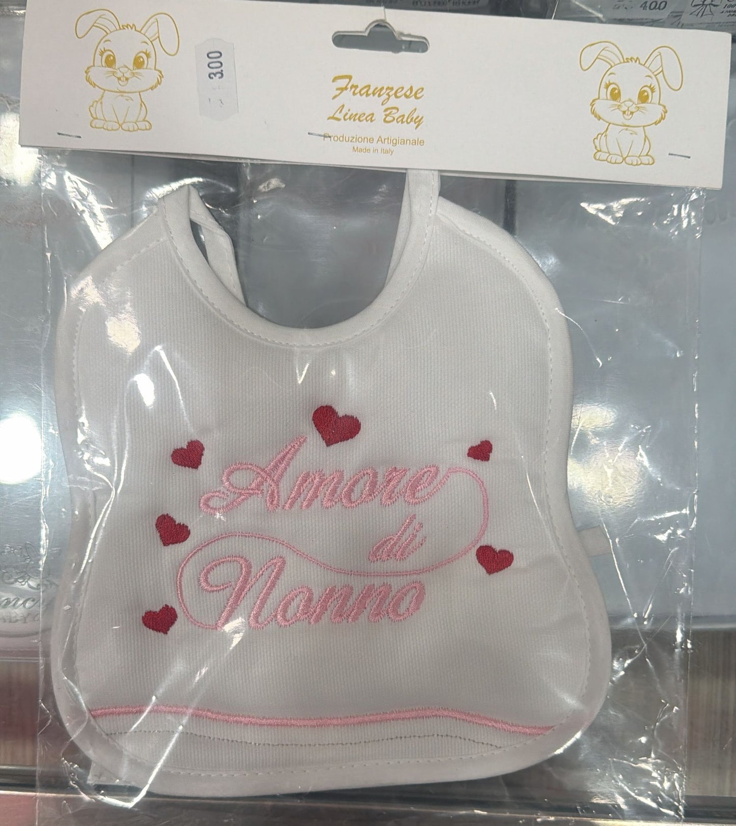 Bavetta Neonato Ricamata – Idee Regalo per Persone Speciali