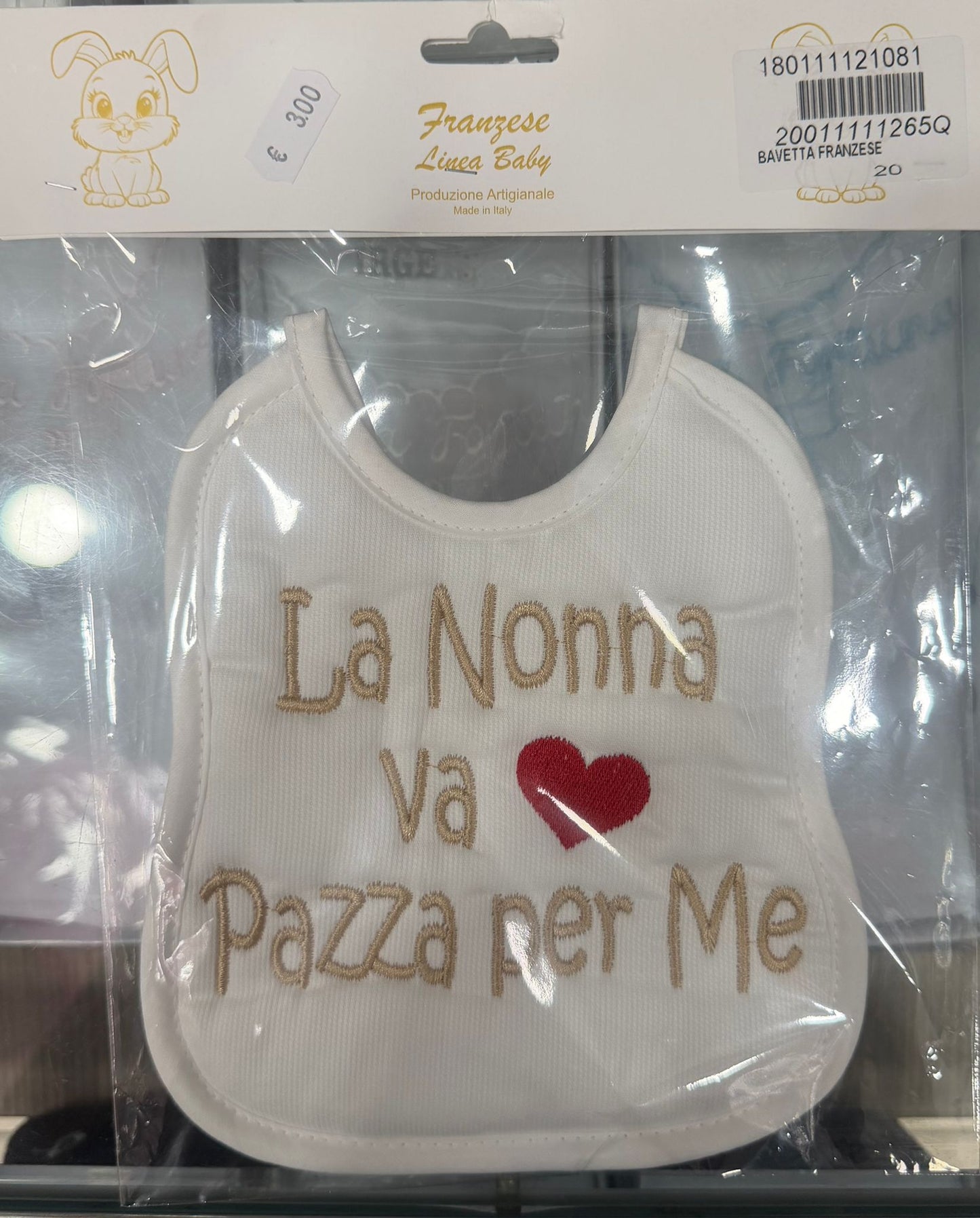 Bavetta Neonato Ricamata – Idee Regalo per Persone Speciali