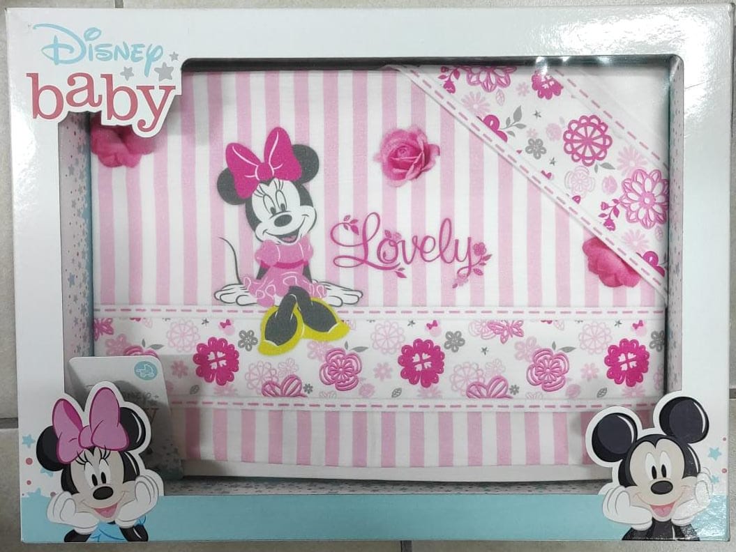 Lenzuola Passeggino Disney Baby Topolino e Minnie – 100% Cotone