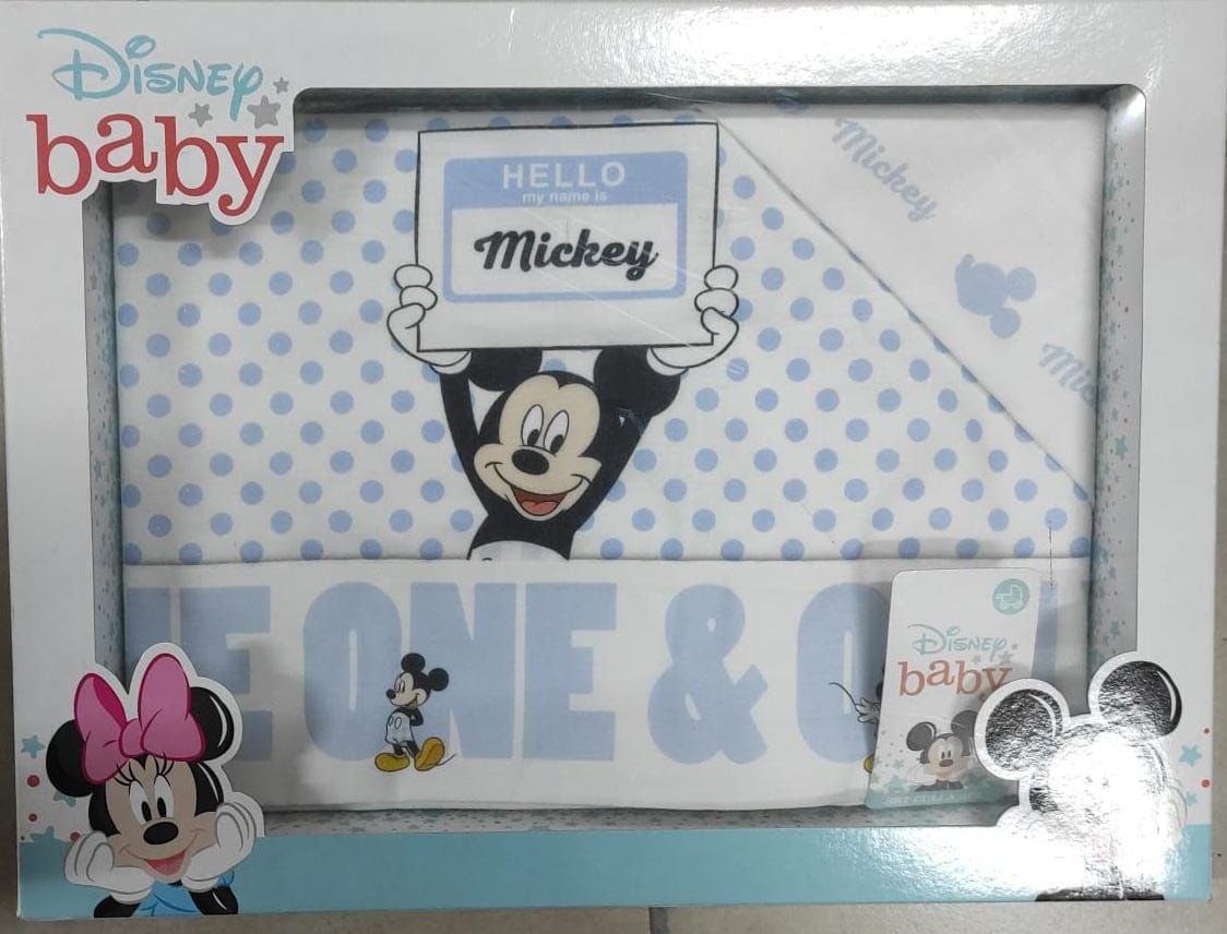 Lenzuola Passeggino Disney Baby Topolino e Minnie – 100% Cotone