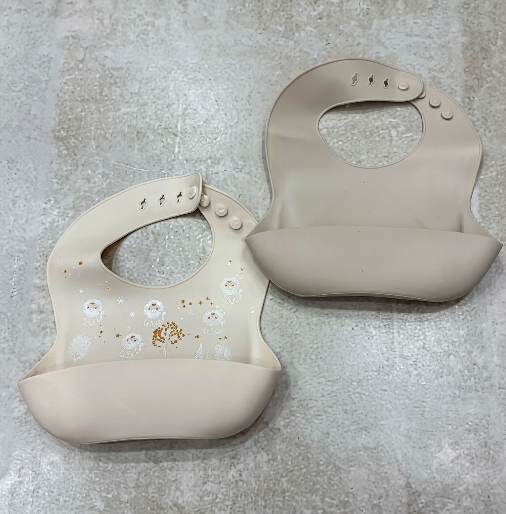 Set 2 Bavette in Silicone con Tasca Raccoglibriciole