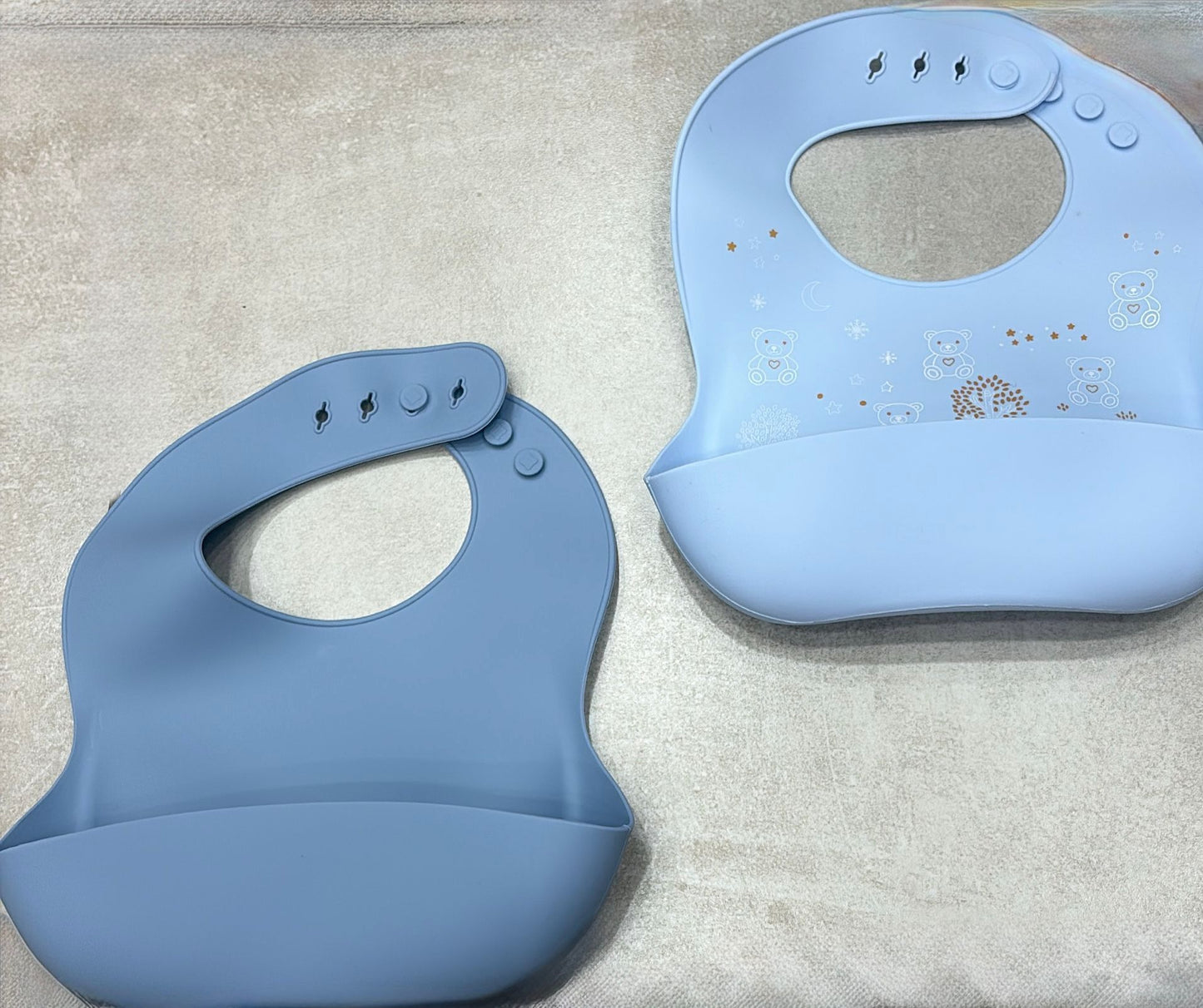 Set 2 Bavette in Silicone con Tasca Raccoglibriciole