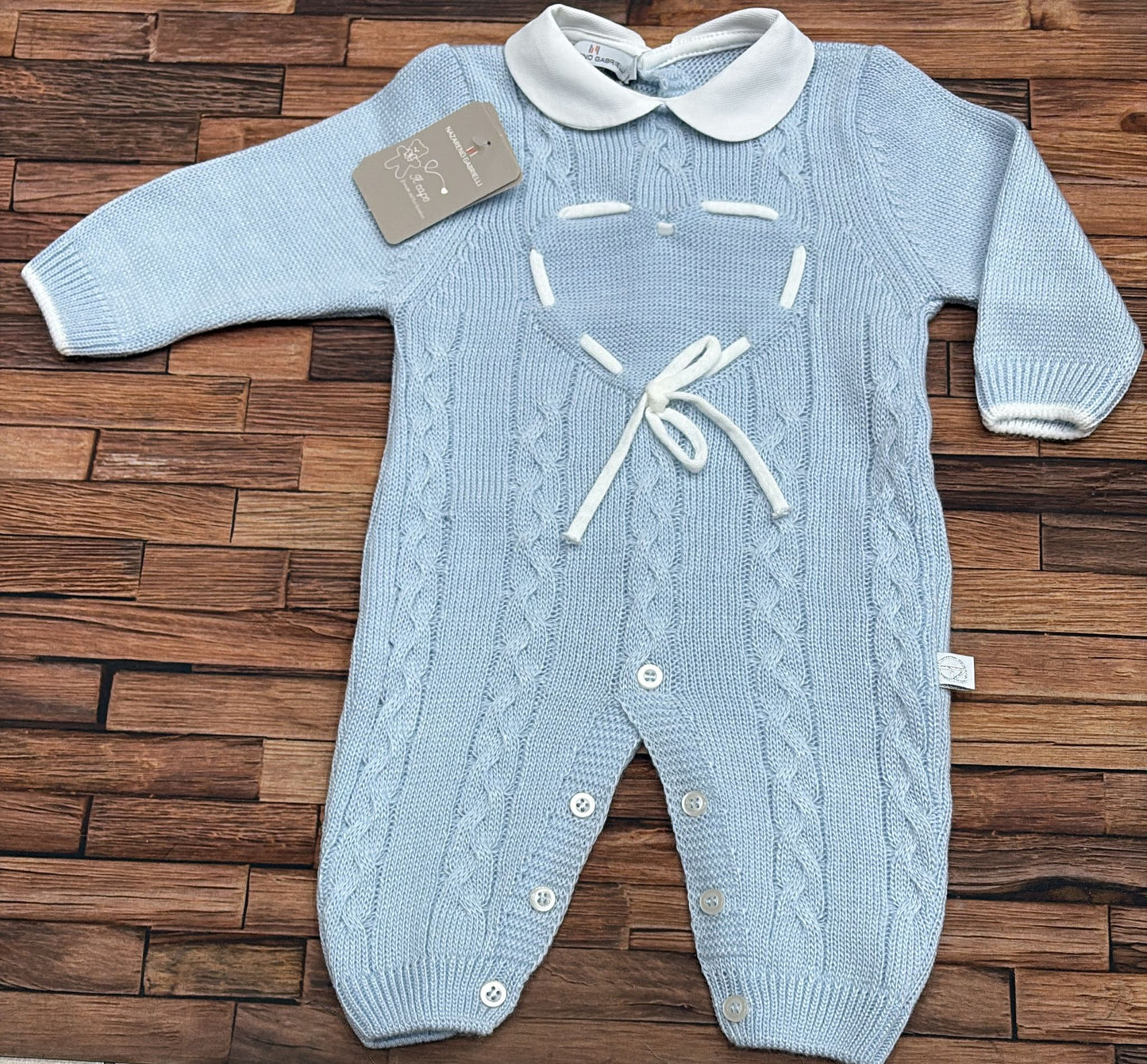 tutina Neonato in Maglia con Cuore Nazareno Gabrielli NG-2047 100% Acrilico