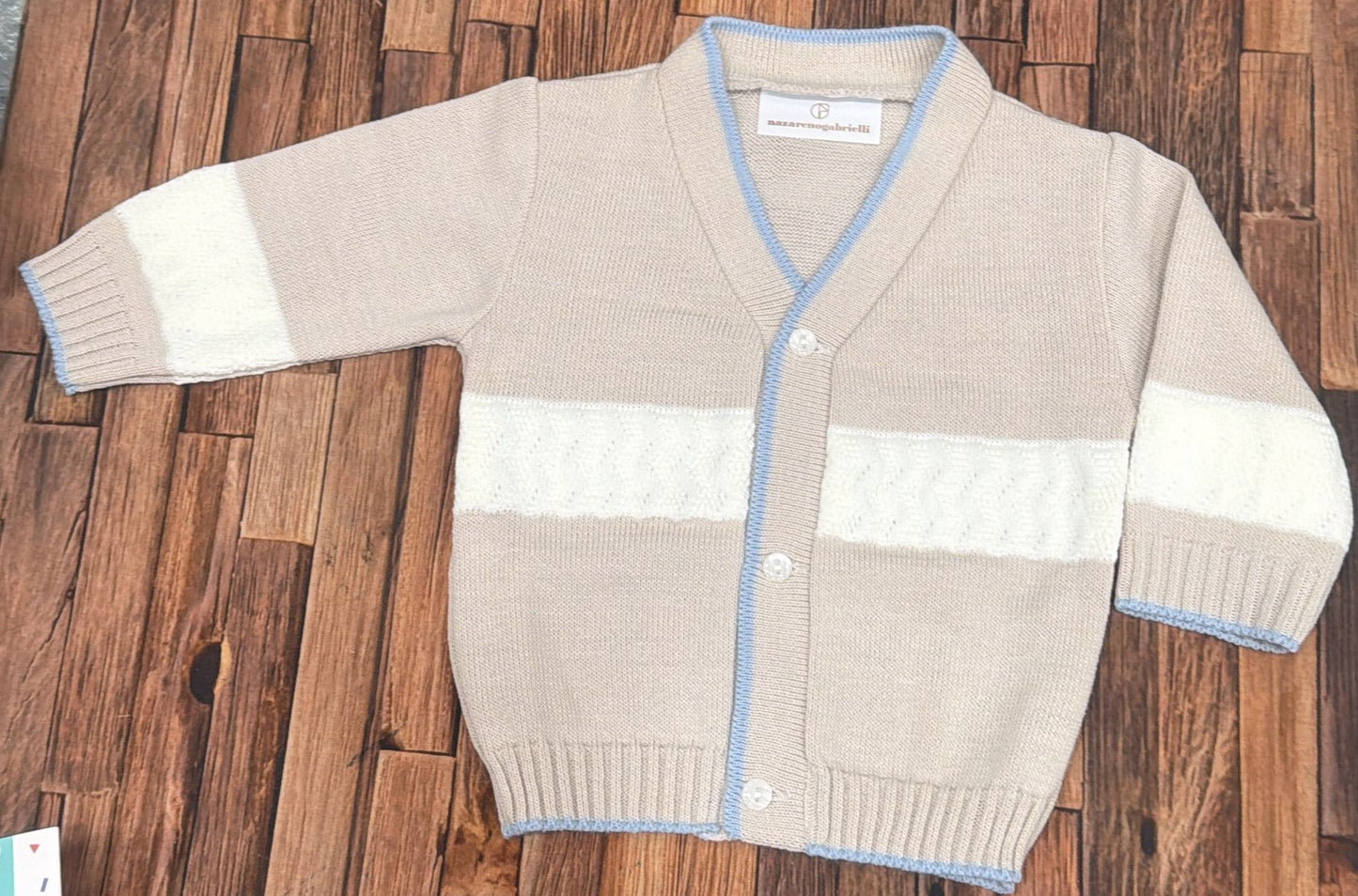 Giacchina Neonato Nazareno Gabrielli NG743/1 in Misto Lana 50% Lana 50% Acrilico